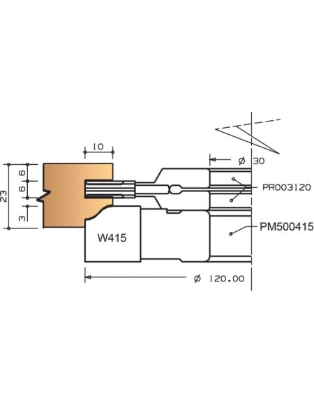 Porte-outils pour profil de porte Style 1800 à plaquettes