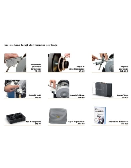 Kit per tornitura del legno TNT-808 in kit di accessori di TORMEK