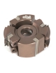 Cutter head set for facing, rounding and chamfering with knives