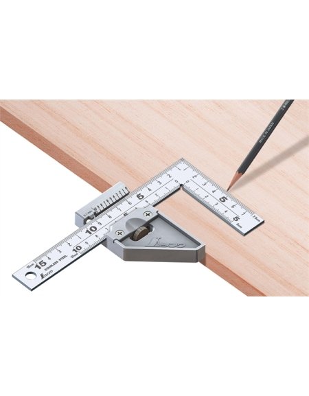 Squadra con arresto regolabile in Righelli e calibri di SHINWA