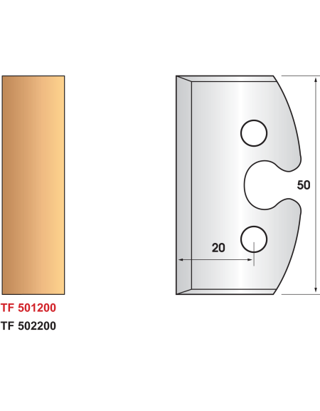 Messer für Universal-Messerkopf Höhe 50 mm