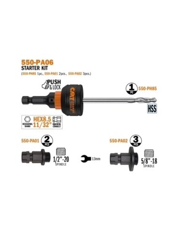 Starter Kit PUSH&LOCK KoaTools - arbre HEX8.5 & adapt. 16-150