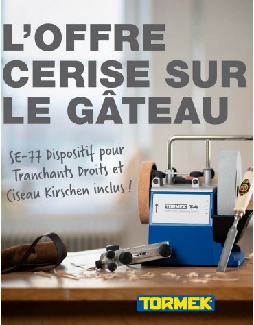 Affûteuse TORMEK® T4 + SE-77 + Ciseau à bois KIRSCHEN 20mm Affûteuse TORMEK® T4 + SE-77 + Ciseau à bois KIRSCHEN 20mm
