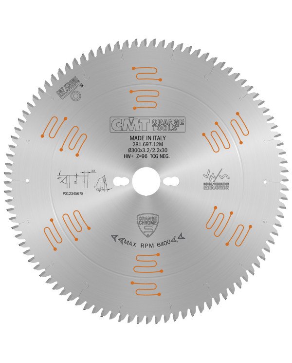 Lames circulaires industrielles silencieuses en chrome avec dents trapézoïdales