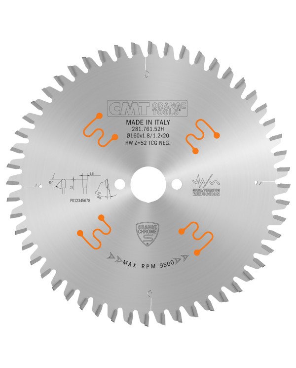 Lames circulaires industrielles silencieuses en chrome avec dents trapézoïdales