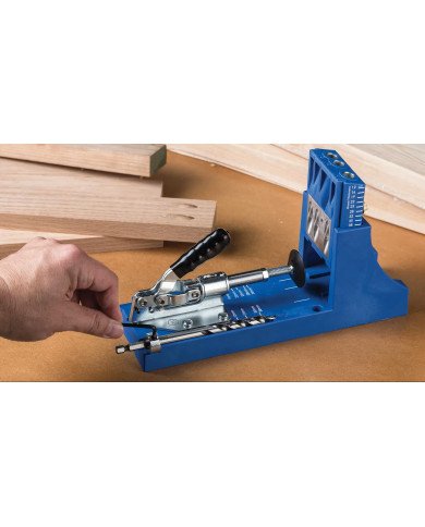 Gabarit Pocket-Hole Jig K4 avec guides acier - Vue foret
