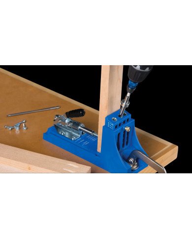 Gabarit Pocket-Hole Jig K4 avec guides acier - Vue serrage