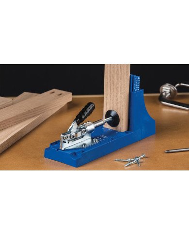 Gabarit Pocket-Hole Jig K4 avec guides acier - Vue serrage côté