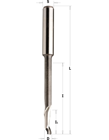 Fresas helicoidales para aluminio y pvc en HS 5%co de 1 corte positivo, serie rebajada