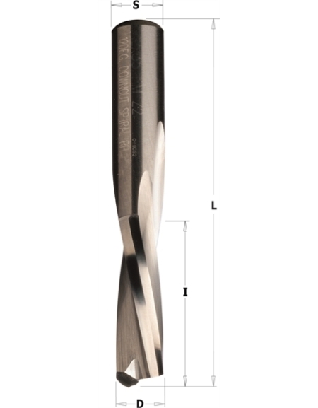 Solid carbide downcut spiral bits