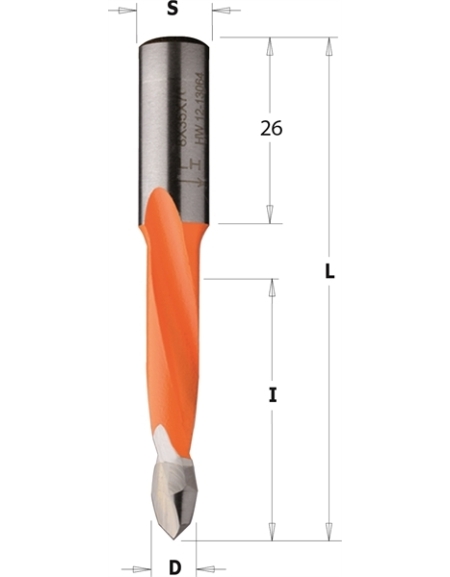 Dowel drills for through holes