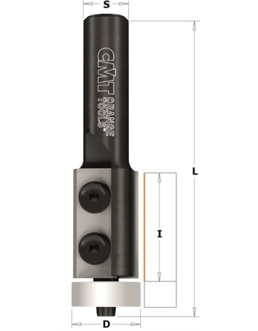 Frese con inserti reversibili e cuscinetti Delrin® per la rifilatura a filo su materiali compositi in Punte per materiali compos