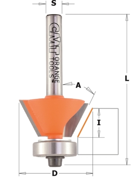 Bevel trim router bits