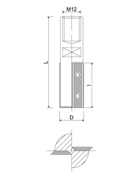 Frese FOZ - 2 tagli Filettatura interna M12 nella gamma di frese a taglio dritto FOZ di FOREZTOOL