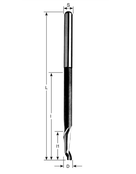 Carbide spiral bits for aluminium single flute