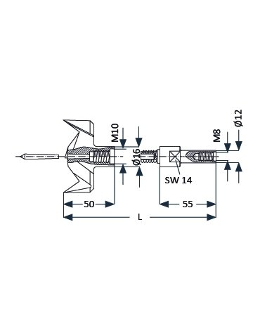 Système de forage 2 en acier chromé Ø 51-65 mm