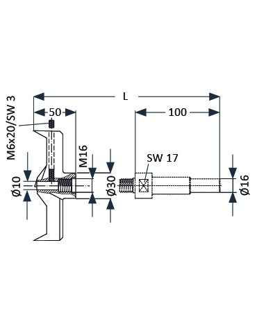 Système de forage 3 en acier chromé Ø 101 - 130 mm