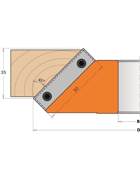 Portautensili per smussi a 45° con inserti in Portautensili per smussi di CMT