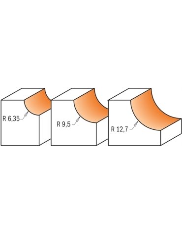 3 pieces cove router bit sets